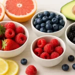 Assortimento di frutta fresca a basso contenuto di zuccheri